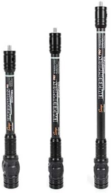 SUNYA Archery Bow Stabilizer for Compound Bow, Carbon Fiber Body Flexible Core, Damping System and Weights Kit, 8",10",12" 15" in Expedition Series