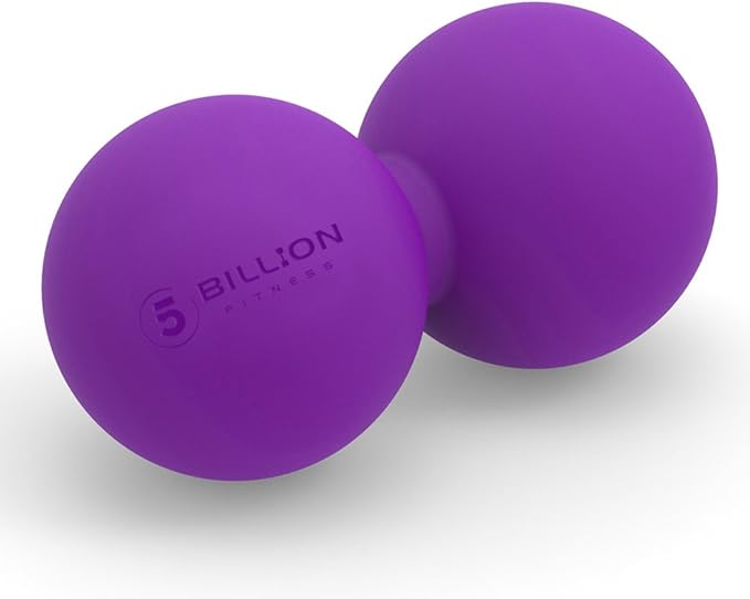 5BILLION FITNESS Peanut Massage Ball,Double Lacrosse Ball and Mobility Massage Ball for Physical Therapy - Deep Tissue Massage Tool for Myofascial Release, Muscle Relaxer, Acupoint Massage (Purple)