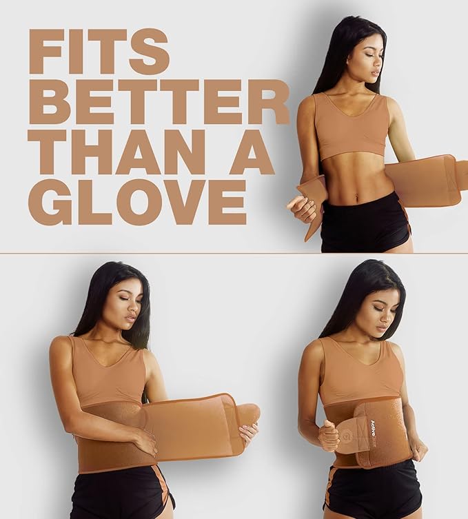 ActiveGear Premium Waist Trimmer & Trainer Belt for Men and Women - Sweat-Enhancing Slimming Wrap for Stomach, Adjustable Fit