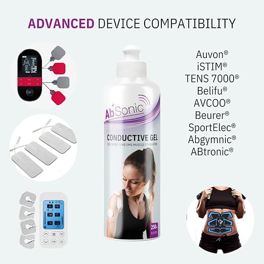 Absonic Conductive Gel for Electrodes: TENS Units, EMS, Muscle Stimulators - 8.5 oz - 1-Pack