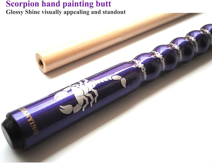 58" Pool Cue Stick,13mm 2-Piece Maple Hardwood Ergonomic Design Billiard Cues Kit,19/20/21oz