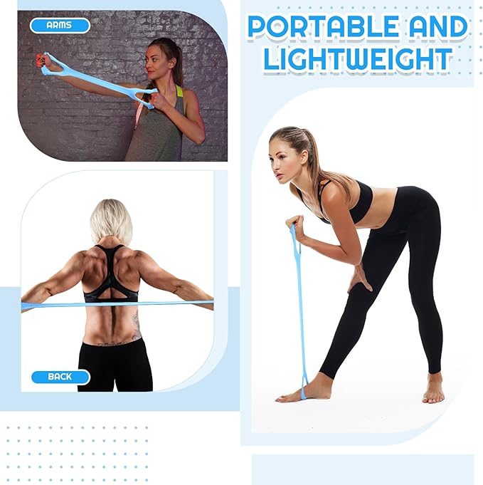 6 Pcs Fitness Resistance Exercise Bands 6 Tube Pedal Puller Resistance Band Set for Women Weight Loss Thigh Training Workout Equipment Elastic Arms Abdomen Shoulder Waist Leg Beginners Yoga