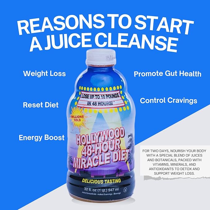 48-Hour Miracle Fruit Juice Cleanse Diet 1-Pack, Detox Cleanse for Weight Loss & Rejuvenation, Food Replacement, Fast Acting Diet, Weight Loss Drink, 32 Fl. Oz.