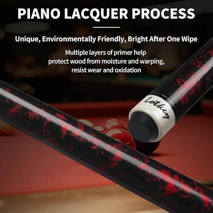 LOTKEY Pool Cue Set of 4-58 Inch 18~21 oz Canadian Maple Professional Billiard Cue Sticks, Pool Cue Stick with Extra 2 Pool Chalks, Pool Sticks for Adults, Durable, for Billiard Players