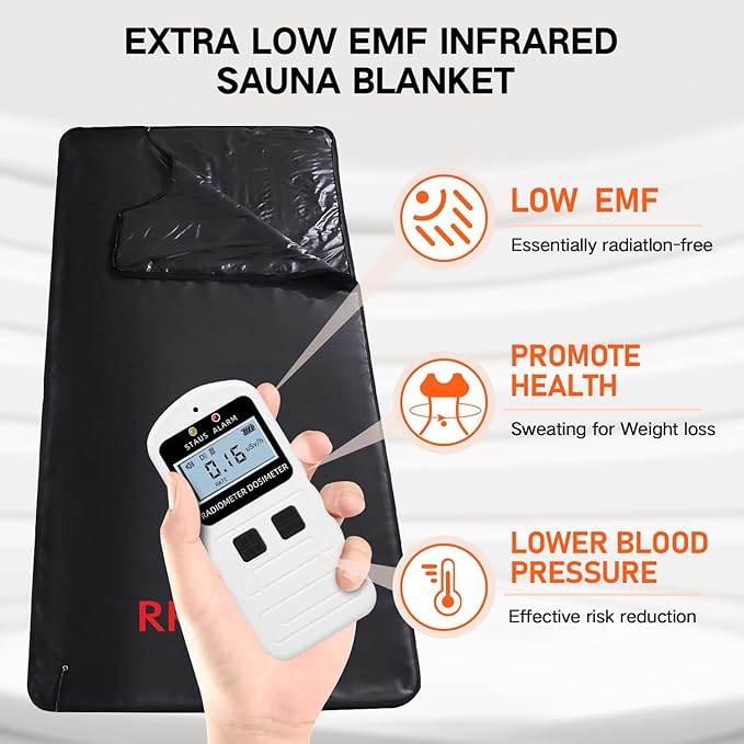 Low EMF Portable Infrared Sauna Blanket for Detox and Home Relaxation, Adjustable 1-60 Min Timer, 95-167℉ Temp Range, 6 ft x 2.95 ft, Durable PU Leather Cover
