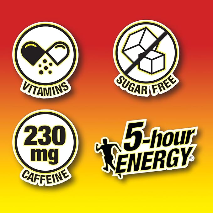 5-hour ENERGY Extra Strength Energy Shot, Peach Mango Flavor, Zero Calories & Sugar-Free 230 mg Caffeinated Shot, Amino Acids & B Vitamins, Dietary Supplements, 1.93 oz., 30 Count