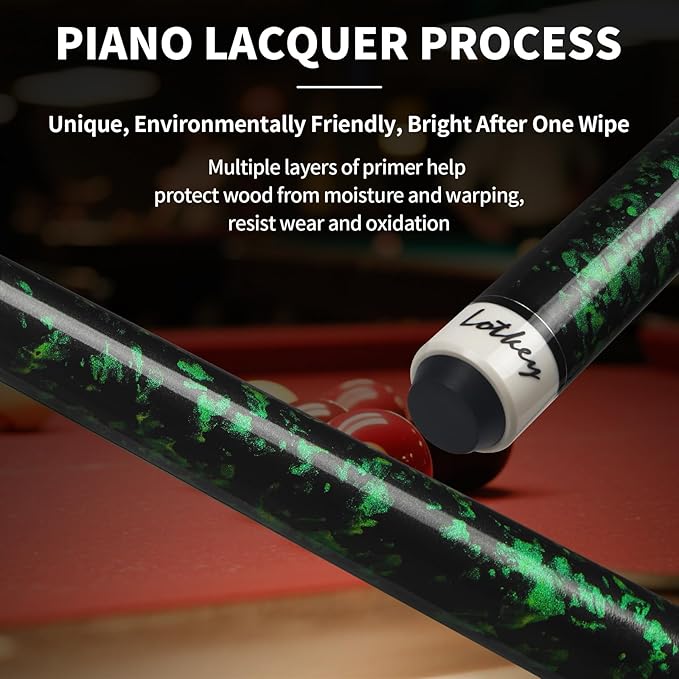 LOTKEY Pool Cue Set of 4-58 Inch 18~21 oz Canadian Maple Professional Billiard Cue Sticks, Pool Cue Stick with Extra 2 Pool Chalks, Pool Sticks for Adults, Durable, for Billiard Players