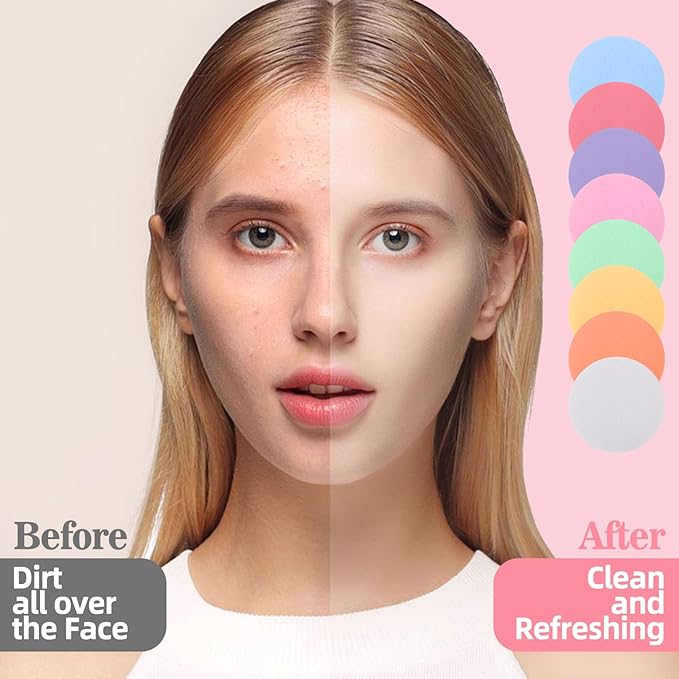 480 Pcs Compressed Facial Sponges for Makeup Removal & Exfoliating Premium Face Cleansing Sponge Pads for Women & Girls Soft Wash Round Sponge Spa & Daily Use,Multiple colors