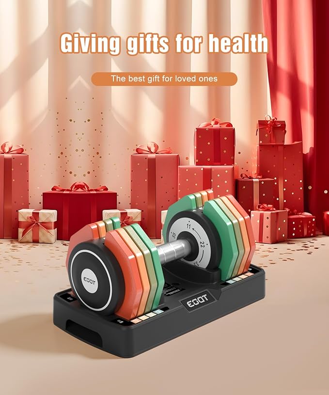 Adjustable Dumbbells Set/Single, 12.5LB/22.5LB/55LB 5 in 1 Free Adjustable Dumbbell Set with Anti-Slip Handle & Rainbow-colored Weight Plates for Home Gym, Weight Set for Women Men