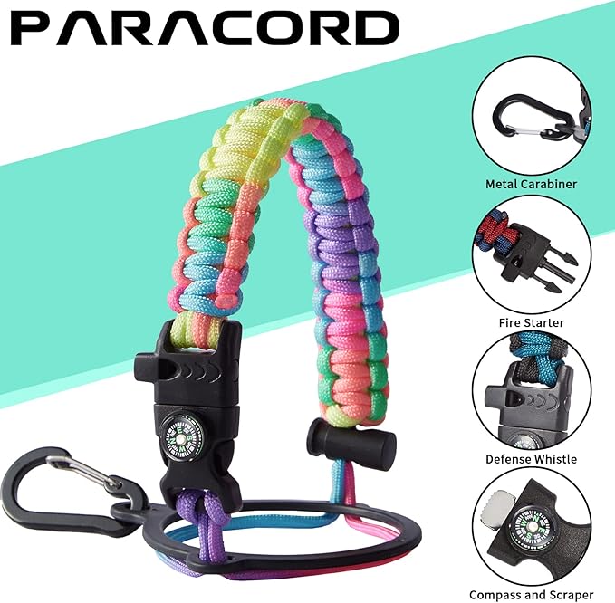 40oz Insulated Water Bottles with Straw and Paracord Handle, Metal Flask Bottle Keep Cold for Cold-48H Hot-24H, Double Vacuum Travel Thermo Mug with Carrying Pouch for Sports Hiking Cycling Running