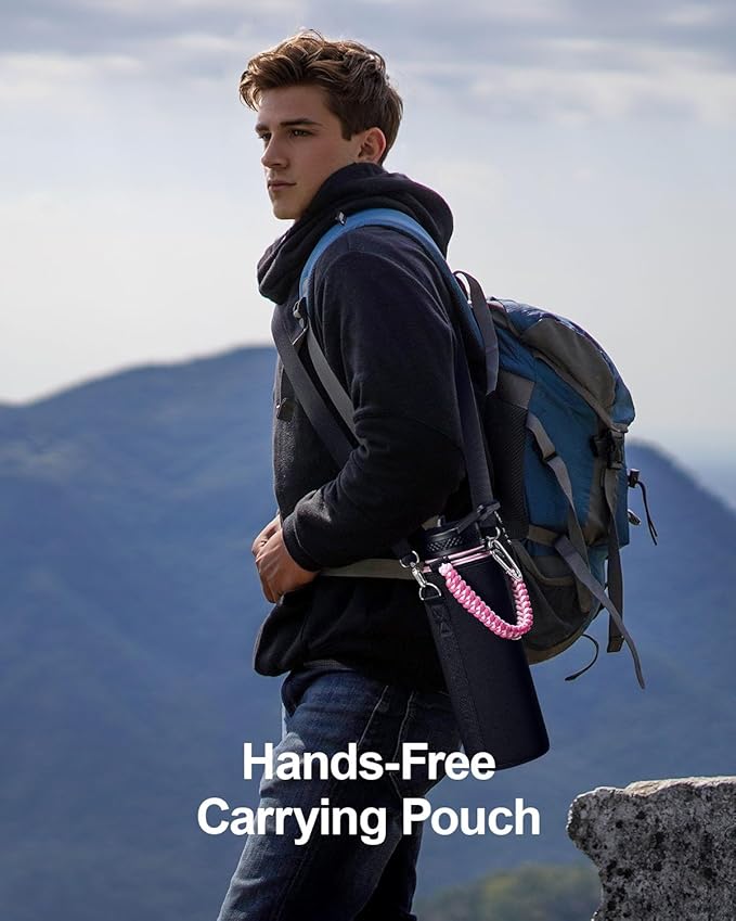 40oz Insulated Water Bottle,Stainless Steel Vacuum Water Bottle, BPA-Free & Leakproof -with Paracord Handle,Strap,Straw Spout Lids,Large Water Jug for Gym Sports