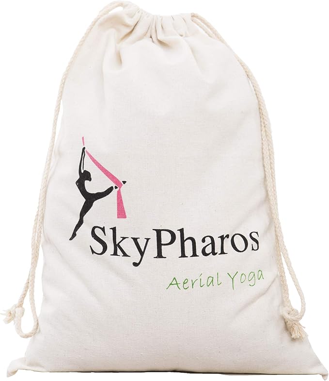 5.5 Yards Aerial Silks Yoga Swing Set - Aerial Yoga Hammock Kit Anti-Gravity Flying for Fitness, Low/Non Stretch Nylon Tricot Fabric Hardware Included for Dance