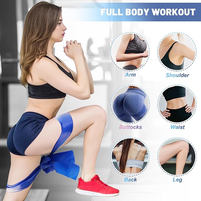 5 Pcs Resistance Bands, Professional Exercise Bands Elastic Stretch Bands for Fitness Yoga Pilates Stretching Strength Training, Workout Bands for Women and Men Home Gym