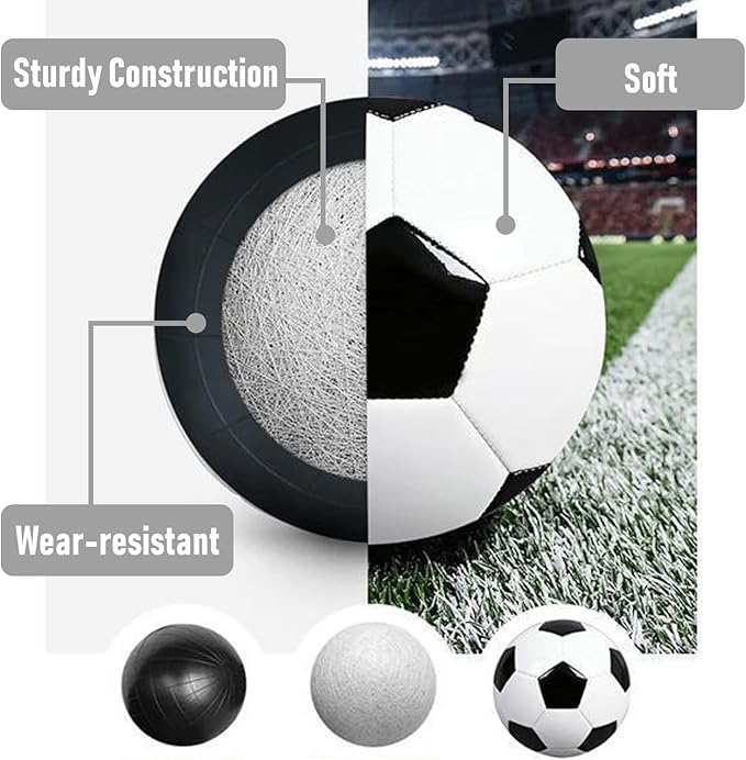 6 Pack Classic Soccer Balls Size 5/4/3 Includes Ball Pump and Net Bag,Soccer Training Ball Practice for Kids and Adults,Competition Soccer for Indoor Outdoor