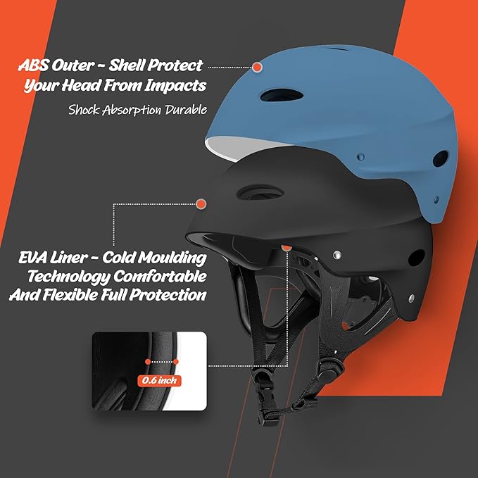 Vihir Adult Water Sports Helmet with Ears - Adjustable Helmet,Perfect for Kayaking, Boating,Surfing