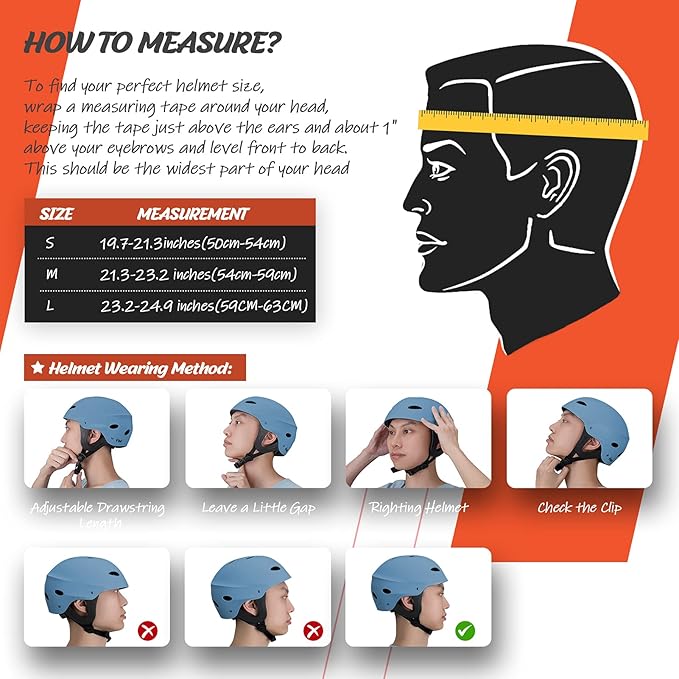 Vihir Adult Water Sports Helmet with Ears - Adjustable Helmet,Perfect for Kayaking, Boating,Surfing