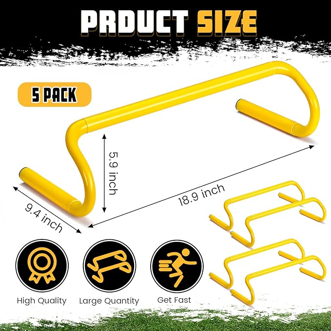 5 Pcs Speed Agility Training Hurdles Detachable Durable Equipment Plyometric and All Purpose Speed Training Hurdle Equipment for Athletes Soccer Basketball