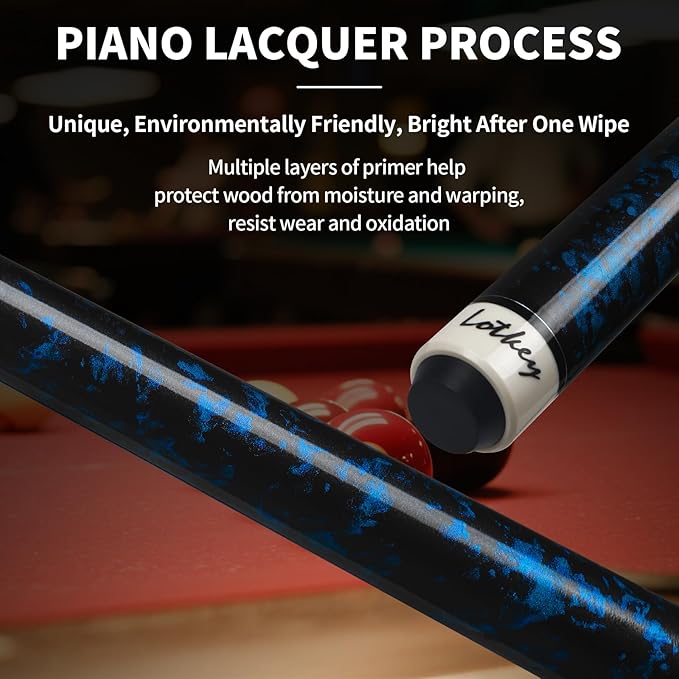 LOTKEY Pool Cue Set of 4-58 Inch 18~21 oz Canadian Maple Professional Billiard Cue Sticks, Pool Cue Stick with Extra 2 Pool Chalks, Pool Sticks for Adults, Durable, for Billiard Players