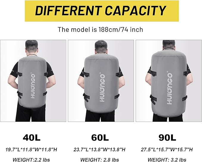 40L/60L/90L Large Waterproof Duffle Bag Backpack for Men, Mens Duffel Backpack Bags for Traveling, Heavy Duty (Grey, 40L)