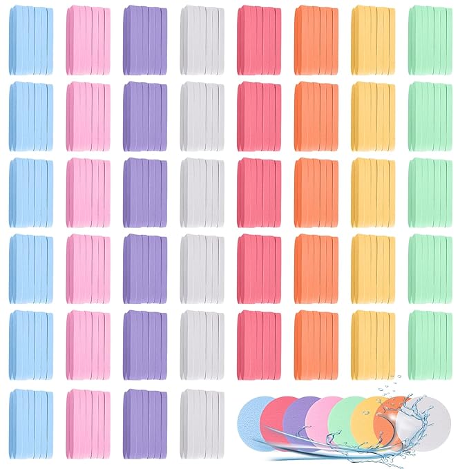 480 Pcs Compressed Facial Sponges for Makeup Removal & Exfoliating Premium Face Cleansing Sponge Pads for Women & Girls Soft Wash Round Sponge Spa & Daily Use,Multiple colors