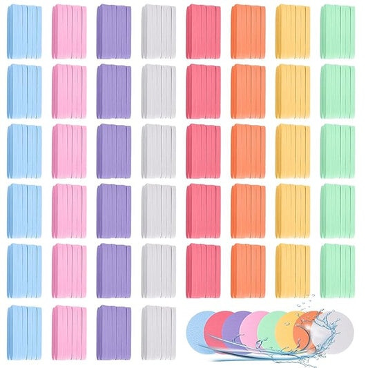 480 Pcs Compressed Facial Sponges for Makeup Removal & Exfoliating Premium Face Cleansing Sponge Pads for Women & Girls Soft Wash Round Sponge Spa & Daily Use,Multiple colors
