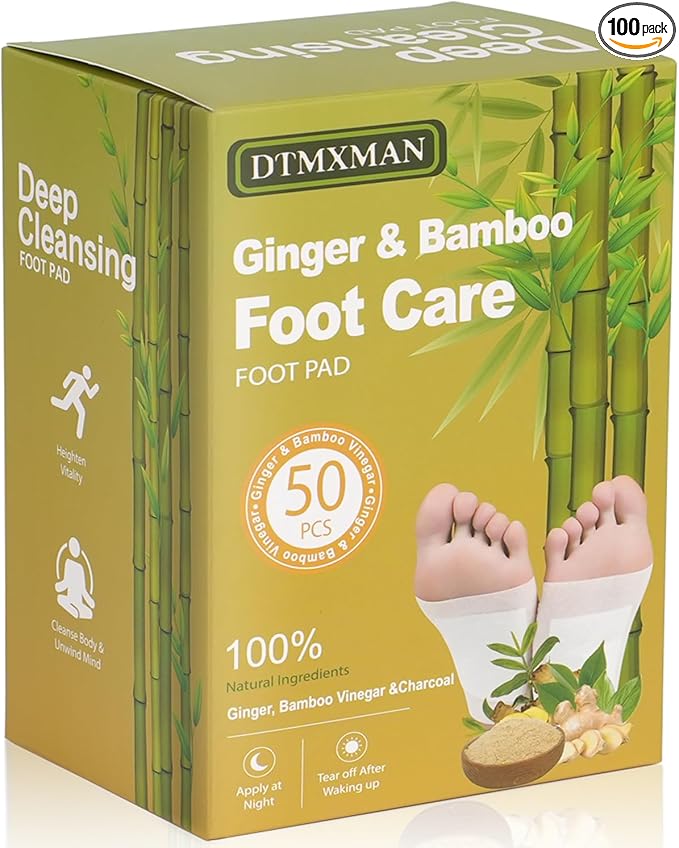 50 Packs Ginger Foot Pads, Natural Cleansing, Promoting Sleeping, Suitable for Daily Relaxation Foot Paches