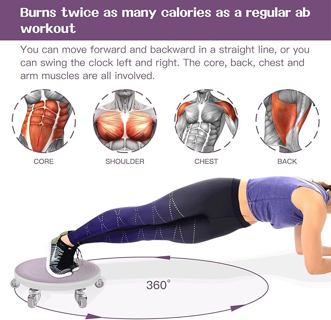 6 Caster Ab Roller, Ab Exercise Equipment with Knee Pads, Ab Roller Wheel for Core Exercise, Abdominal Strength Training for Home Gym, 360° Silent Ab Workout Equipment