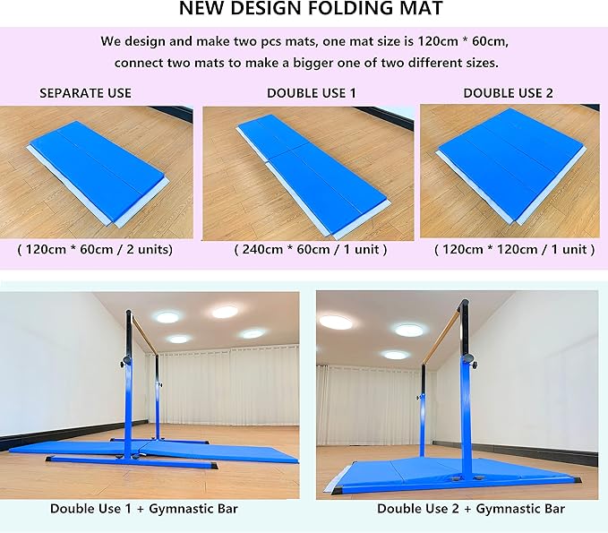 4FT/5FT Gymnastic Bar Set Gymnastics Horizontal Bar Gymnastics Kip Bar for Kids Home Use