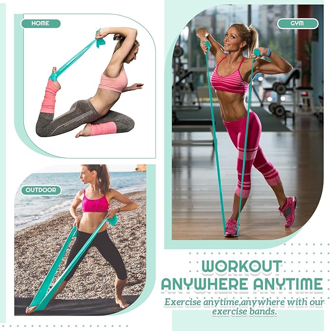 6 Pcs Fitness Resistance Exercise Bands 6 Tube Pedal Puller Resistance Band Set for Women Weight Loss Thigh Training Workout Equipment Elastic Arms Abdomen Shoulder Waist Leg Beginners Yoga