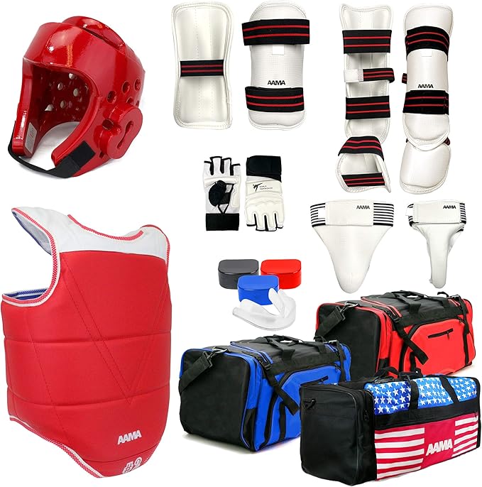AAMA Complete Taekwondo Sparring Protective Gear Equipment Set - Customizable