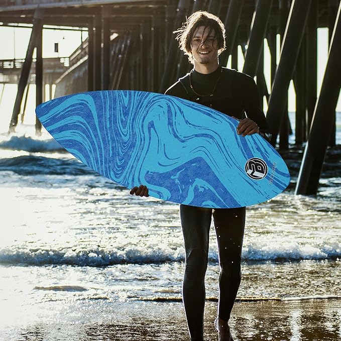 41” Skipper Skimboard with High Gloss Coat Wooden Skim Boards for Beginners, Teenagers and Adults Beach Skimboard 3 Color Traction Pad to Choose