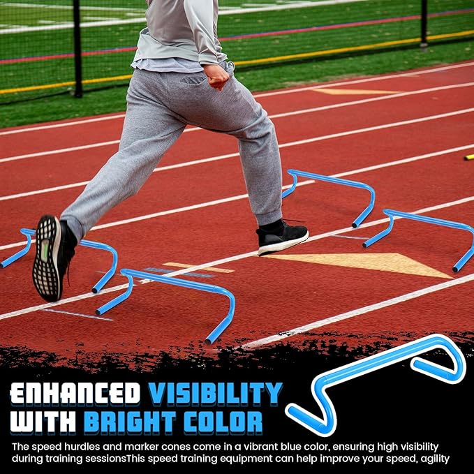 5 Pcs Speed Agility Training Hurdles Detachable Durable Equipment Plyometric and All Purpose Speed Training Hurdle Equipment for Athletes Soccer Basketball