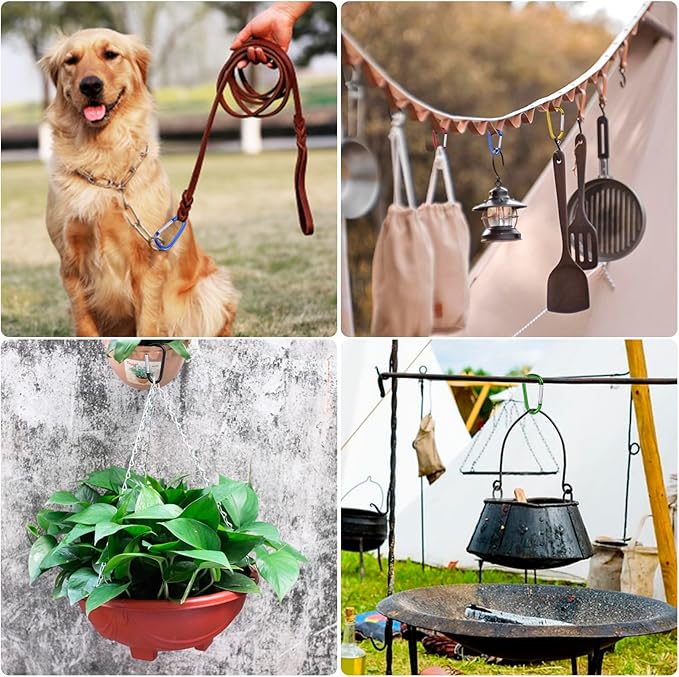 40 Pack 2" Aluminum Carabiner Clip D Ring Carabiners Small Carabiner Keychain Spring Snap Hooks, Mini Carabiner Clip Set for Keys, Dog Leash, Camping Hiking Accessories