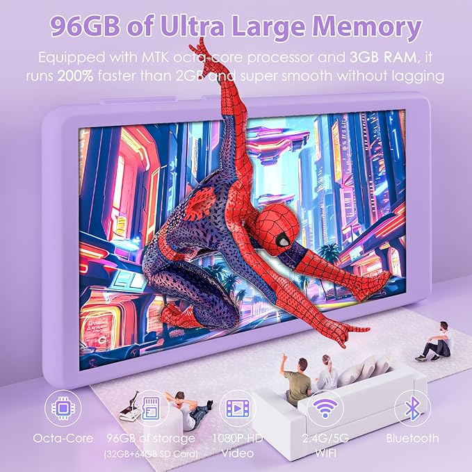 96GB MP3 Player with Bluetooth and WiFi, 4.1" Touch Screen, Silicone Protective case, Octa-core, MP4 MP3 Player for Spotify, Pandora, 96GB Storage Up to 1Tb, Android Music Player for Parental Control