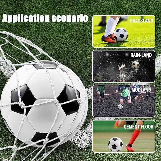 6 Pack Classic Soccer Balls Size 5/4/3 Includes Ball Pump and Net Bag,Soccer Training Ball Practice for Kids and Adults,Competition Soccer for Indoor Outdoor
