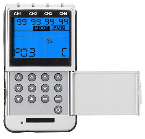906A Premier 4 Channel Rechargeable - TENS EMS Combo Muscle Stimulator for Pain Relief and Muscle Strengthening