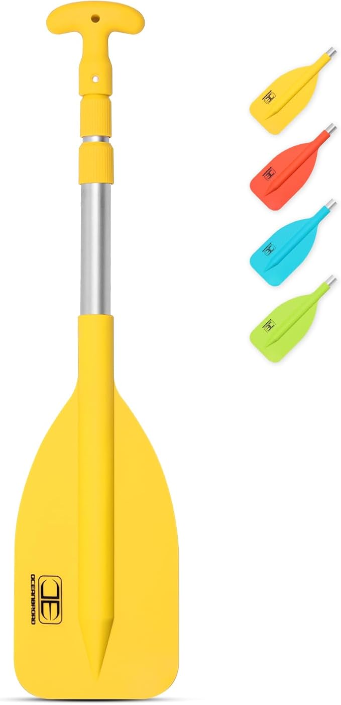 OCEANBROAD Telescoping Emergency Paddle 21''-42''（Assembling Required）/26''-54'' Aluminium Shaft for Kayaking Boating Canoeing River Tubing