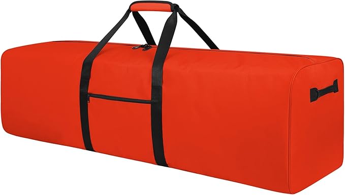 52 Inch Large Duffle Bag for Travel Camping Sport Equipment Storage Bag with 2-way Lockable Zippers Orange