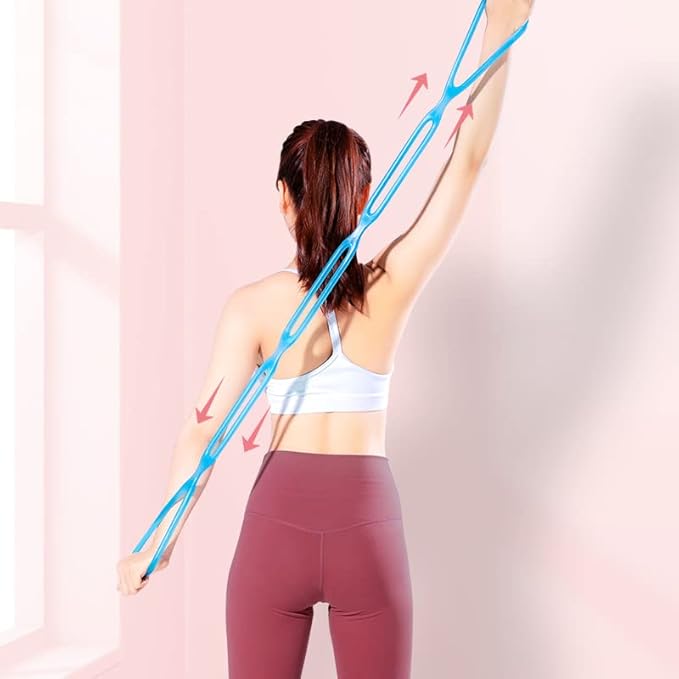 7 Ring Stretch Resistance Exercise Band, BetterJonny Workout Bands Yoga Stretching，Foot, Leg and Arm Exerciser for Home or Fitness Center Workout Walking Exercise