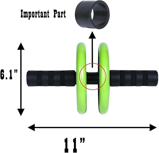 AB Wheel Roller, Exercise Abdominal Fitness Wheel, Work-out Strength-Training Roller, 11"W