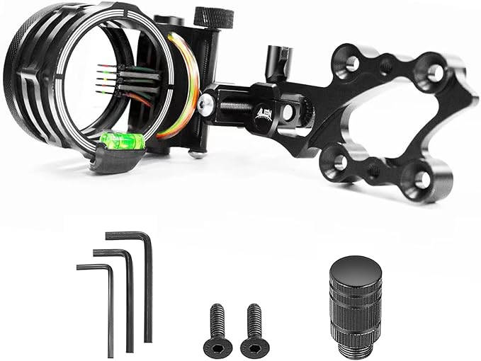 5-Pin Archery Bow Sight, Outdoor Archery Equipment, Tool-Less Micro-Click Adjustments Use with Left and Right-Hand Bows