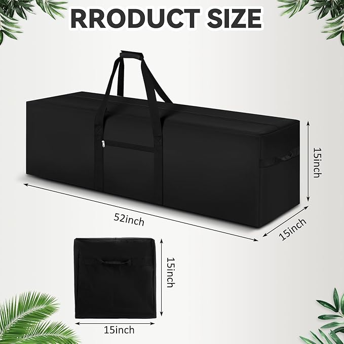 52 x 15 x 15 Inch, 190 L Extra Large Duffle Bag Camping Tent Storage Duffle Sports Equipment Bag Heavy Duty and Waterproof for Travel Camping Tent Pole Hammock Tripod Fishing Luggage Moving