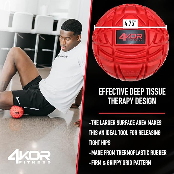 4KOR Massage Balls for Trigger Point Therapy - Myofascial Release Ball - Muscle Relief for Back, Neck, Shoulder, Foot Pain - Fitness Massage Balls for Mobility - Deep Tissue Release Ball