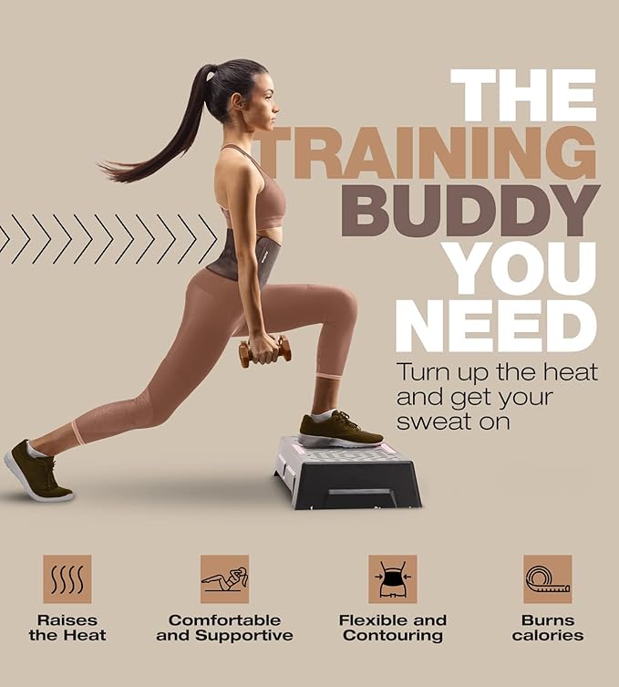 ActiveGear Premium Waist Trimmer & Trainer Belt for Men and Women - Sweat-Enhancing Slimming Wrap for Stomach, Adjustable Fit