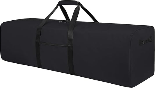 48 Inch Travel Duffle Bag Extra Large Sport Equipment Duffel Bags with 2-way Lockable Zippers (Black)