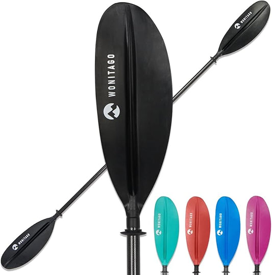 Adjustable Kayak Paddle with Carbon Shaft and PP Blade Available in 220-230/220-240/230-250cm Floating Lightweight Kayak Oars with Original Pattern