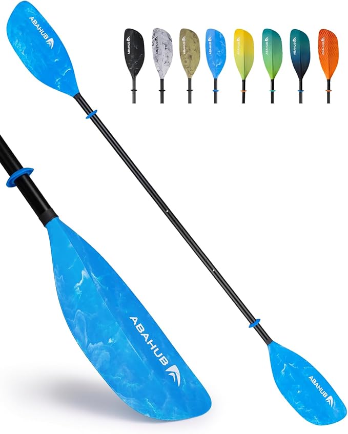Abahub Adjustable Kayak Paddle 210-230 cm/ 230-250 cm Floating Kayaking Oars Boating Oars Canoeing Oars Black
