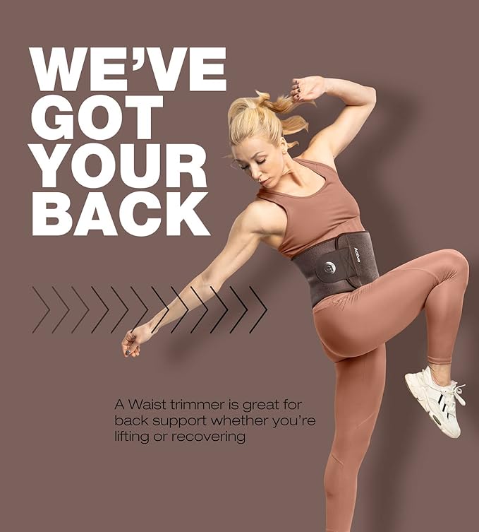 ActiveGear Premium Waist Trimmer & Trainer Belt for Men and Women - Sweat-Enhancing Slimming Wrap for Stomach, Adjustable Fit