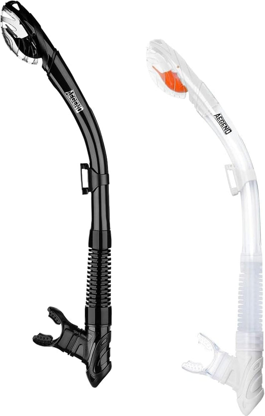 Aegend Dry Snorkel, Dive Mask Easy-Breath Free Diving Snorkel for Snorkeling Scuba Diving Freediving Swimming, with Top Dry Valve and Food-Grade Silicone Mouthpiece