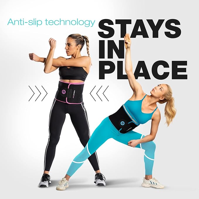 ActiveGear Premium Waist Trimmer & Trainer Belt for Men and Women - Sweat-Enhancing Slimming Wrap for Stomach, Adjustable Fit